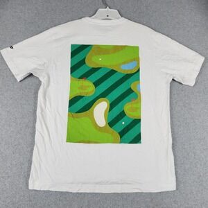 Fabletics T Shirt Mens Medium White Golf Course Graphic Print Cotton Crew Neck